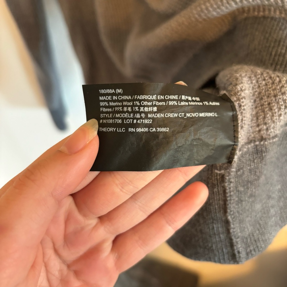 Theory Maden Novo Merino Wool Blend Crewneck Sweater - Picture 8 of 8